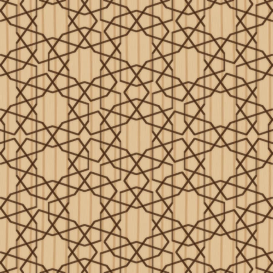 The same strapwork burnt into pale birch, the way a laser engraves it.