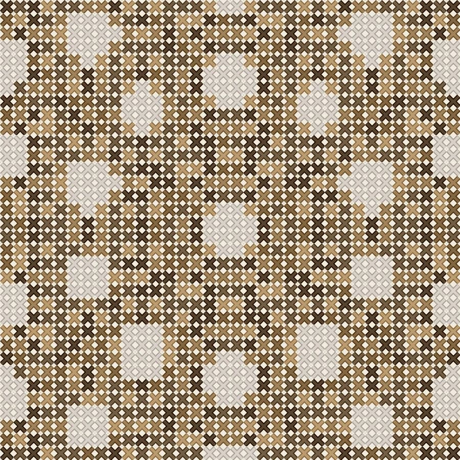 The same pattern stitched in cross-stitch on aida cloth.